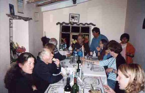 One of our guides, Daniel, invited the whole crew to his house for supper one evening.   Featured appetizer was guinea pig.  Several guinea pigs came out cut up into 5 pieces each. The animal was quartered and the head cut off and each piece was very obviously deep fried guinea pig.  Kind of a  greasy, stringy meat, but what little we could peel off the bones was not bad.